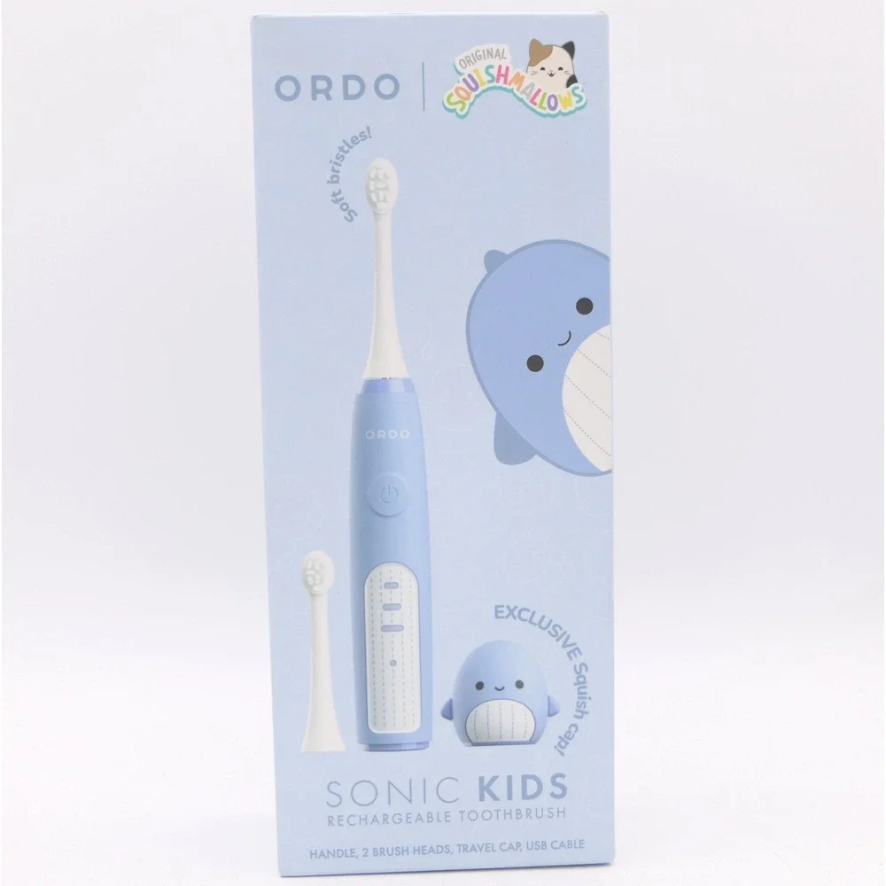 ORDO Sonic Kids Rechargeable Toothbrush Soft Blue Original Squishmallows Samir